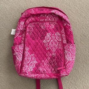 NEW Vera Bradley Pink Laptop Backpack Stamped Paisley Campus Bag Quilted NWT